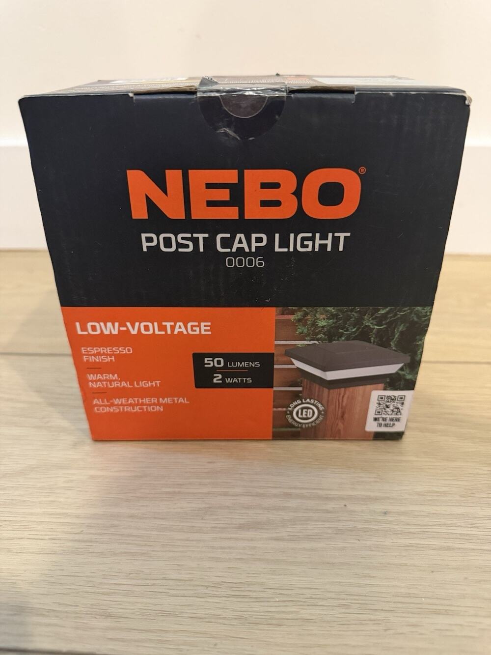 Nebo Post Cap Light 50 Lumens, Espresso Finish, Warm Natural Light #0006